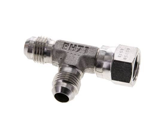 JIC Tee Fitting UNF 9/16''-18 Female x Male Stainless steel 350bar (4917.5psi)