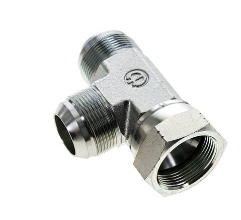 JIC Tee Fitting UN 1-5/8''-12 Female x Male Steel 210bar (2950.5psi)