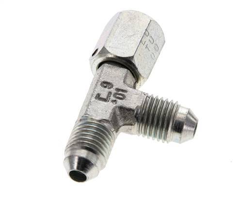 JIC Tee Fitting UNF 7/16''-20 Female x Male Steel 350bar (4917.5psi)