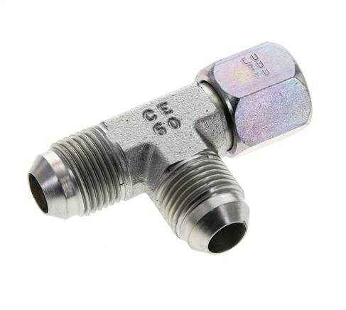 JIC Tee Fitting UNF 3/4''-16 Female x Male Steel 350bar (4917.5psi)