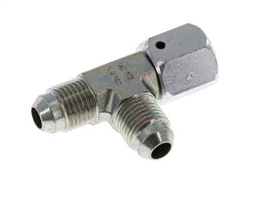 JIC Tee Fitting UNF 1/2''-20 Female x Male Steel 350bar (4917.5psi)