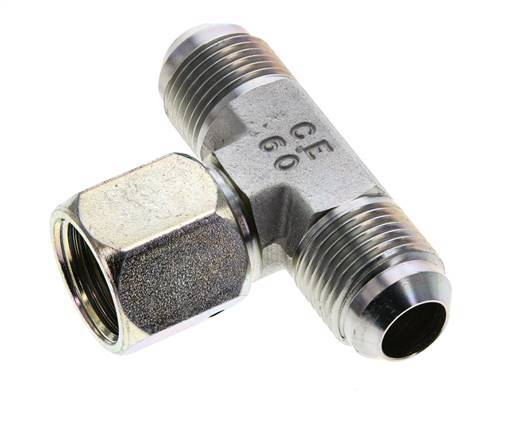 JIC Tee Fitting UNF 7/8''-14 Male x Female Steel 350bar (4917.5psi)