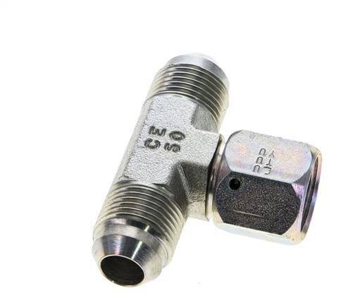 JIC Tee Fitting UNF 3/4''-16 Male x Female Steel 350bar (4917.5psi)