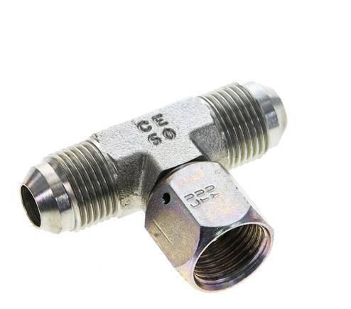 JIC Tee Fitting UNF 3/4''-16 Male x Female Steel 350bar (4917.5psi)