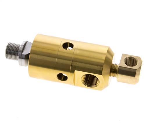 2-Way Rotary Joint G1/4'' - G3/8'' Male x Female Brass 50bar (702.5psi)