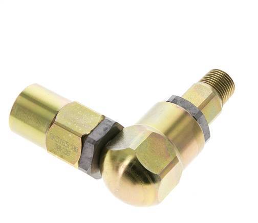 Swivel Joint 3/8'' Male R x Female Rp L-shape Steel NBR 350bar (4917.5psi)