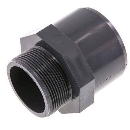 PVC Fitting Female Socket 63x75mm x Male G 2'' [2 Pieces]