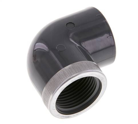 PVC 90deg Elbow Fitting Female Socket 32x42mm x Female Rp 1''
