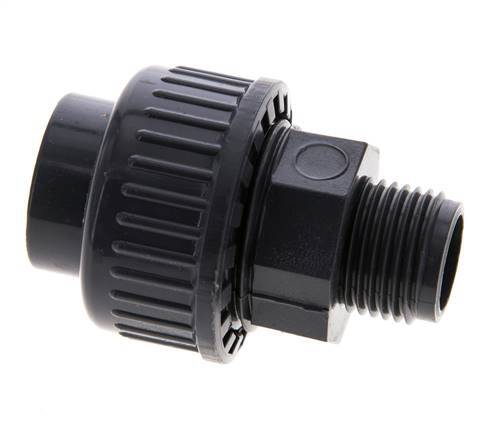 PVC Union Fitting Female Socket 20mm x Male R 1/2'' FKM