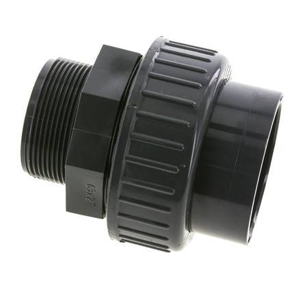 PVC Union Fitting Female Socket 63mm x Male R 2'' EPDM