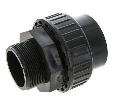 PVC Union Fitting Female Socket 63mm x Male R 2'' FKM