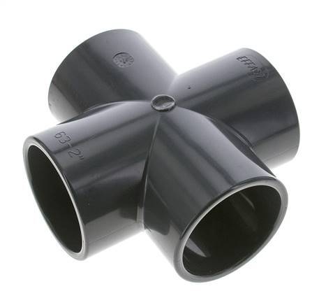 PVC Cross Fitting Socket 63x75mm | Tameson.com