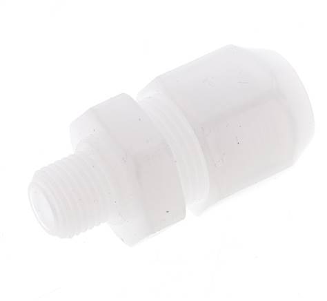 4x6mm & G1/2'' PVDF Straight Hose Fitting with Male Threads 10bar/145psi