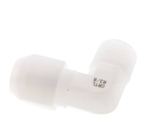 8x10mm & R3/8'' PVDF Elbow Hose Fitting with Male Threads 10bar/145psi