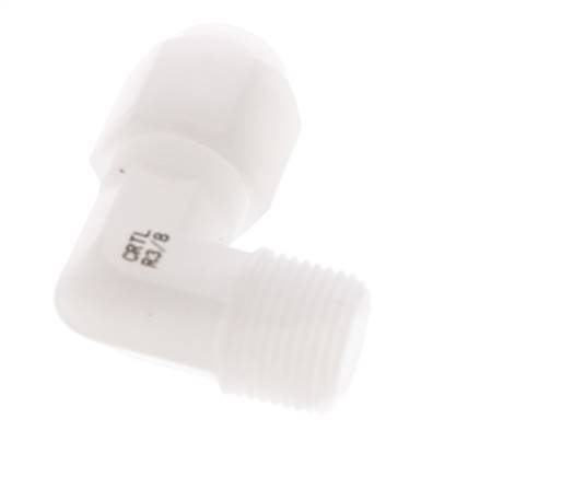 8x10mm & R3/8'' PVDF Elbow Hose Fitting with Male Threads 10bar/145psi