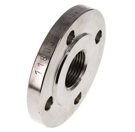 Threaded Flange DN25-PN6 Rp 1'' Stainless Steel 1.4571 DIN 2565 And EN 1092-1 (Type 13)
