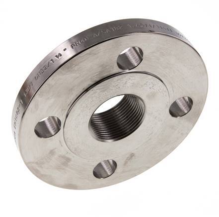 Threaded Flange DN40-PN16 (EN) Rp 1-1/2'' Stainless Steel 1.4571 EN 1092-1 (type 13)