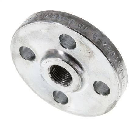Threaded Flange DN15-PN40 Rp 1/2'' Zinc-Plated Steel DIN 2567 And EN 1092-1 (Type 13)