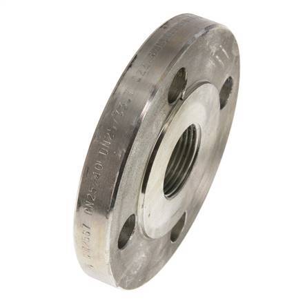 Threaded Flange DN25-PN40 Rp 1'' Zinc-Plated Steel DIN 2567 And EN 1092-1 (Type 13)