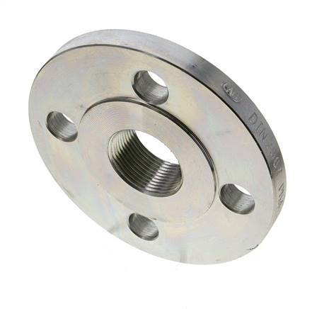 Threaded Flange DN32-PN40 Rp 1-1/4'' Zinc-Plated Steel DIN 2567 And EN ...