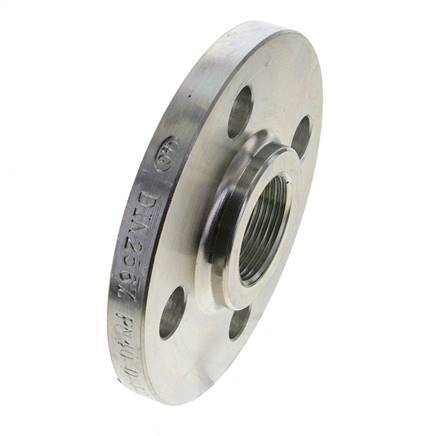 Threaded Flange DN32-PN40 Rp 1-1/4'' Zinc-Plated Steel DIN 2567 And EN 1092-1 (Type 13)