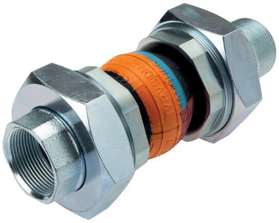 Threaded Rubber Expansion Joint DN32 R 1-1/4'' (Male)-R 1-1/4'' (Male) EPDM