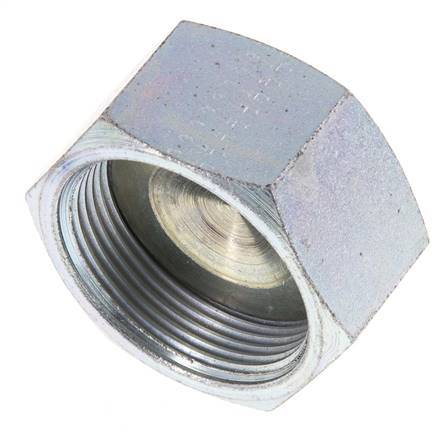UN 1-11/16''-12 Zinc plated Steel End cap ORFS 250 Bar