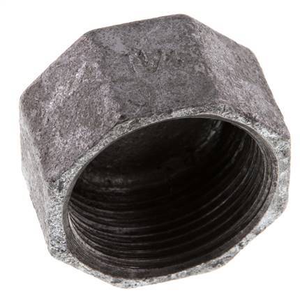 Rp 1 1/4'' Zinc plated Cast iron End cap 25 Bar [2 Pieces]