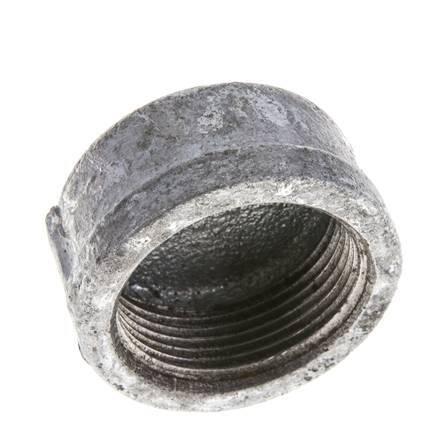 Rp 1 1/4'' Zinc plated Cast iron End cap Round 25 Bar [2 Pieces]