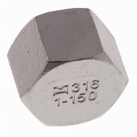 Rp 1'' Stainless steel End cap 16 Bar