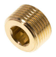 G 3/8'' Brass Closing plug with Inner Hex without collar 16 Bar [5 Pieces]