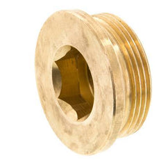 G 1 1/2'' Brass Closing plug with Inner Hex 16 Bar