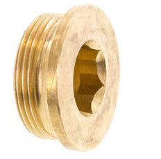 G 1 1/2'' Brass Closing plug with Inner Hex 16 Bar