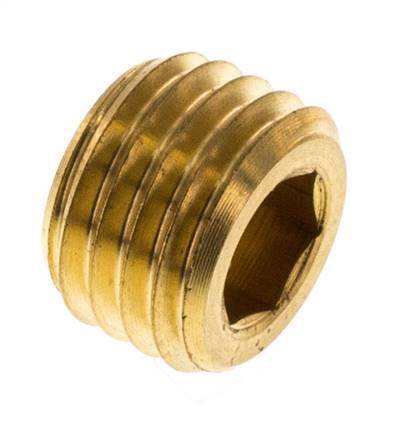 3/8 in. Solid Hex Head Plug - (MIP) NPTF Threads - 1200 PSI Max - Brass Pipe Fitting 3/8 in. Solid Hex Head Plug - (MIP) NPTF Threads - 1200 PSI Max - Brass Pipe Fitting