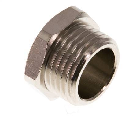 G 1/2'' Nickel plated Brass Closing plug with Outer Hex 16 Bar [2 Pieces]