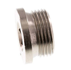 G 1'' Nickel plated Brass Closing plug with Inner Hex 16 Bar