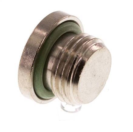 G 1/4'' Nickel plated Brass Closing plug with Inner Hex and FKM Seal 16 Bar [5 Pieces]