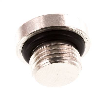 G 1/8'' Nickel plated Brass Closing plug with Inner Hex and NBR Seal 16 Bar [10 Pieces]