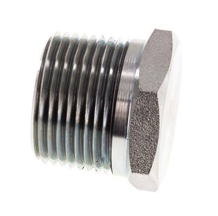1'' NPT Male Zinc plated Steel Closing plug with Outer Hex 140 Bar