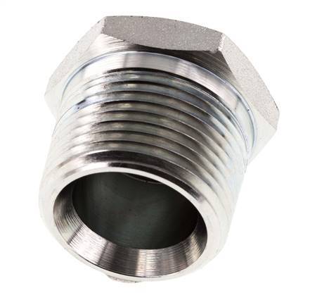 1'' NPT Male Zinc plated Steel Closing plug with Outer Hex 140 Bar