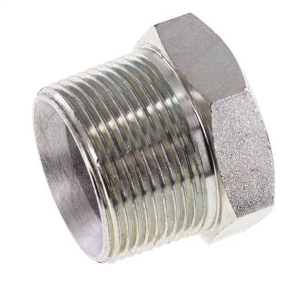 1 1/4'' NPT Male Zinc plated Steel Closing plug with Outer Hex 80 Bar