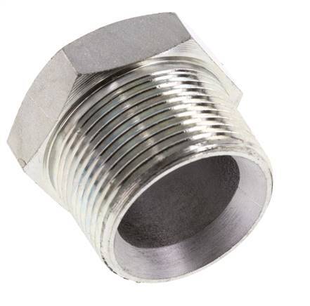 1 1/4'' NPT Male Zinc plated Steel Closing plug with Outer Hex 80 Bar