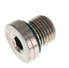 G 1/4'' Male Zinc plated Steel Closing plug with Inner Hex and FKM Seal 400 Bar [5 Pieces]