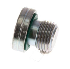 G 1/8'' Male Zinc plated Steel Closing plug with Inner Hex and FKM Seal 400 Bar [5 Pieces]