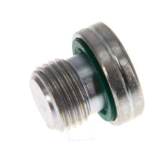 G 1/8'' Male Zinc plated Steel Closing plug with Inner Hex and FKM Seal 400 Bar [5 Pieces]
