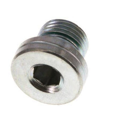 G 1/8'' Male Zinc plated Steel Closing plug with Inner Hex and FKM Seal 400 Bar [5 Pieces]