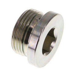 G 1'' Male Zinc plated Steel Closing plug with Inner Hex and FKM Seal 400 Bar