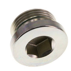 G 1'' Male Zinc plated Steel Closing plug with Inner Hex and FKM Seal 400 Bar