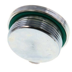 G 1 1/2'' Male Zinc plated Steel Closing plug with Inner Hex and FKM Seal 250 Bar