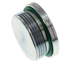 G 1 1/2'' Male Zinc plated Steel Closing plug with Inner Hex and FKM Seal 250 Bar